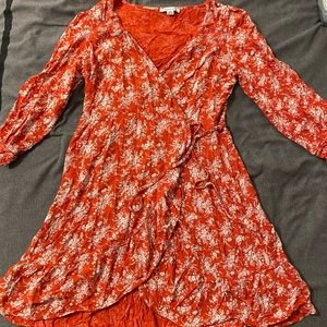 Red American Eagle Wrap Dress